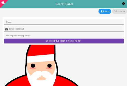 Secret santa screenshot
